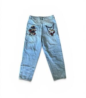 Ninth Hall Ambush Blue Embroidered Panther Skull Skater Jeans Men's 28